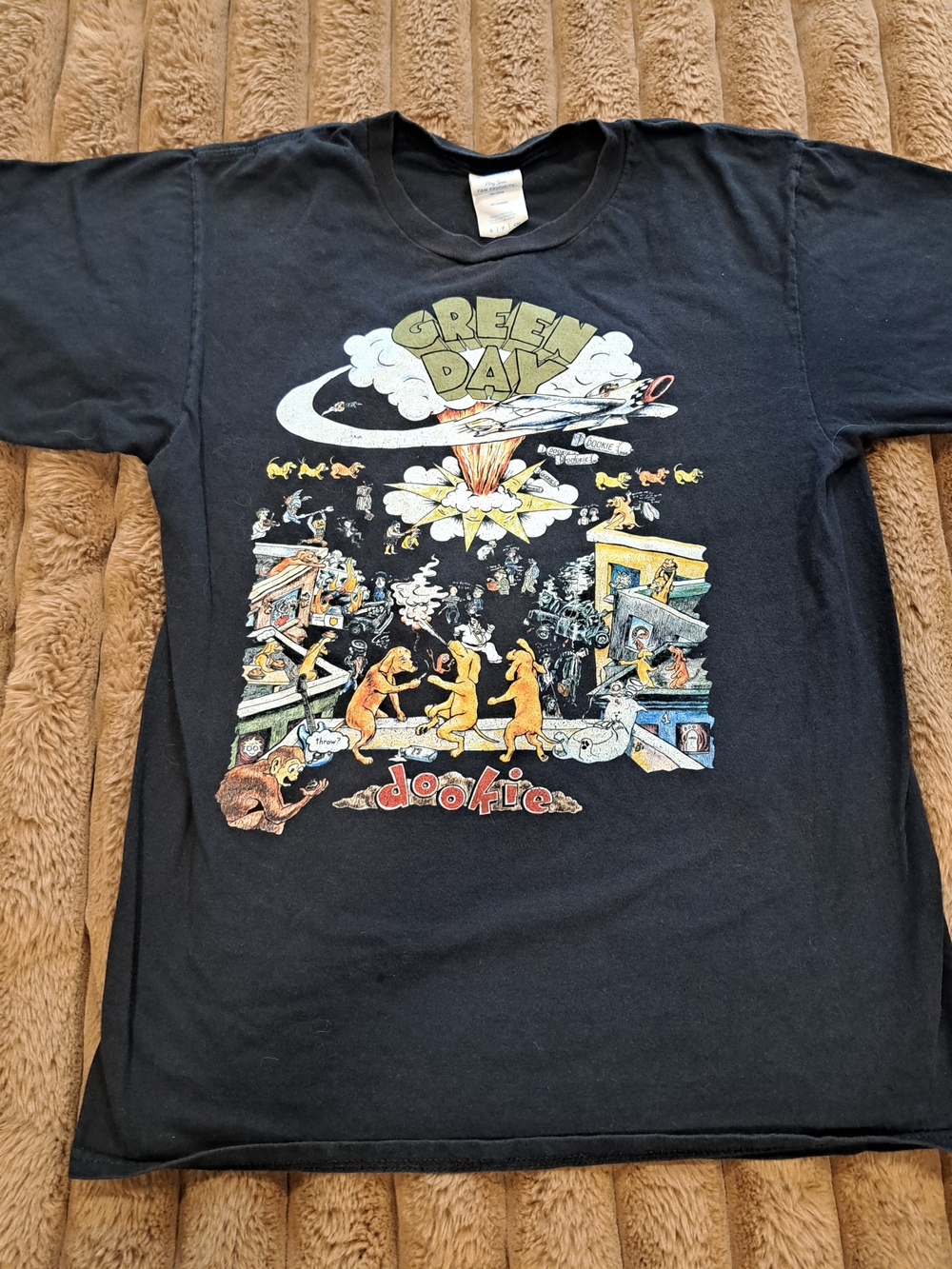 Green Day Dookie Men's Small Black Graphic T-Shirt Punk Rock Retro